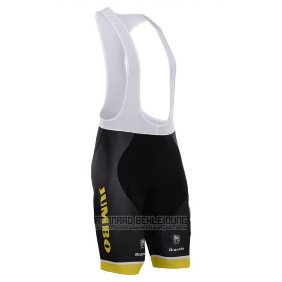 2015 Fahrradbekleidung Lotto NL Jumbo Gelb Trikot Kurzarm und Tragerhose